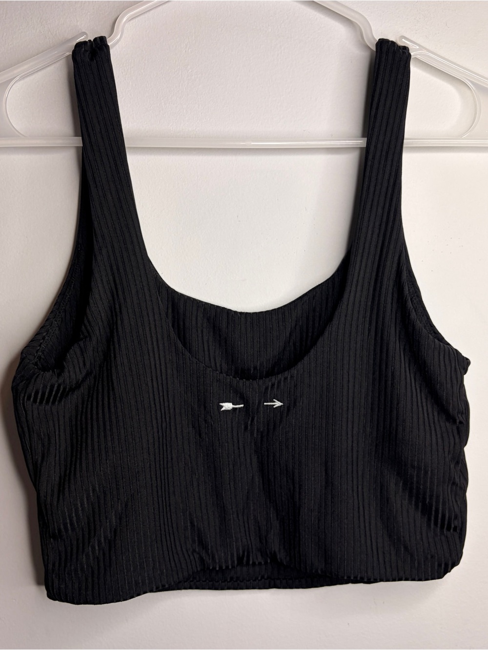 The Upside Black Ribbed Longline Swimsuit Swim Top Women 6